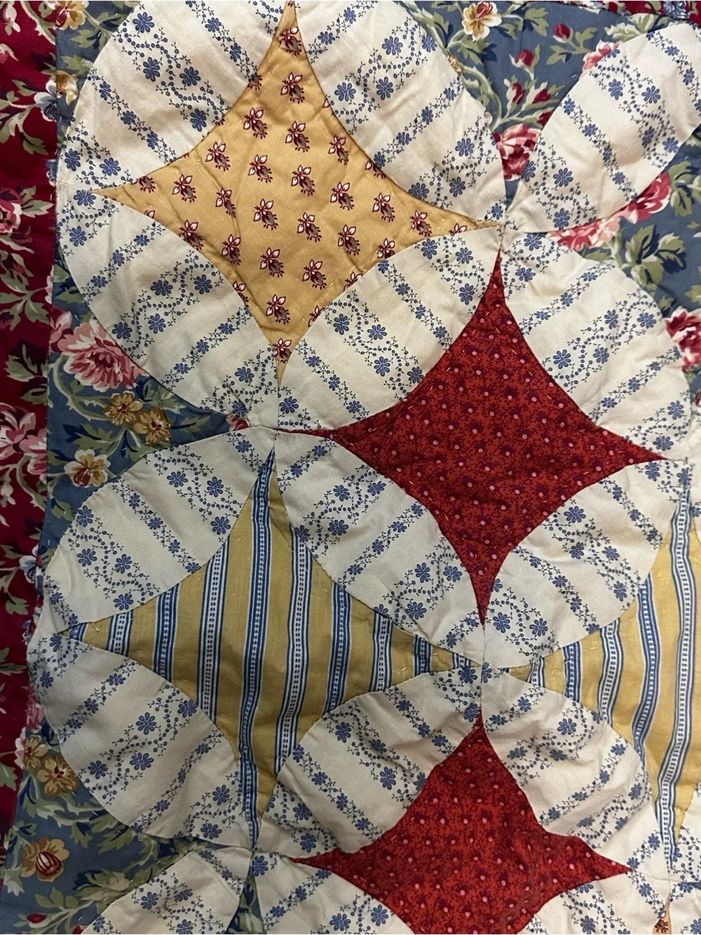 Better Homes & Gardens 90s 2000s Quilted Standard Pillow Sham Patchwork Blue
